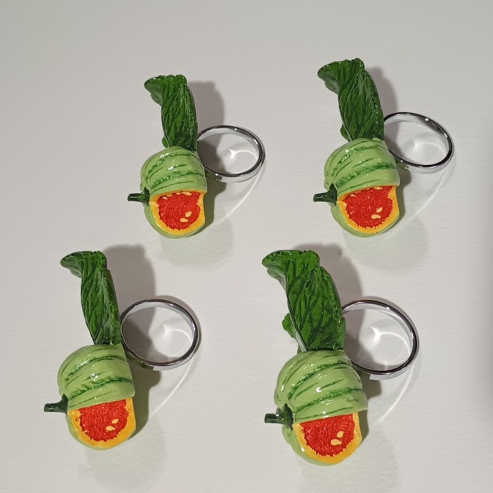 Napkin Rings Ballard Designs Pumpkin Squash BT015 SQU 4pc Thanksgiving